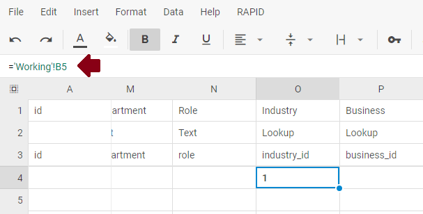 Formula field referencing another cell in a worksheet